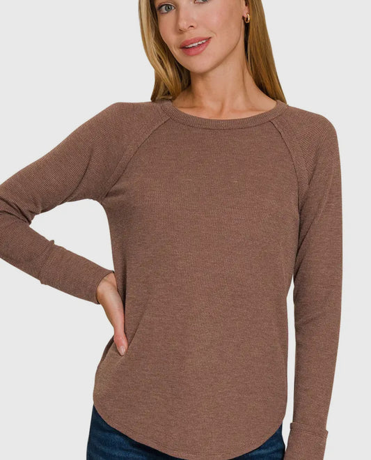 Erica Waffle Long Sleeve Top