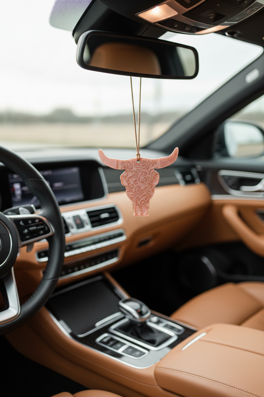 UNDECORATED Tooled Leather Bull Skull Freshie