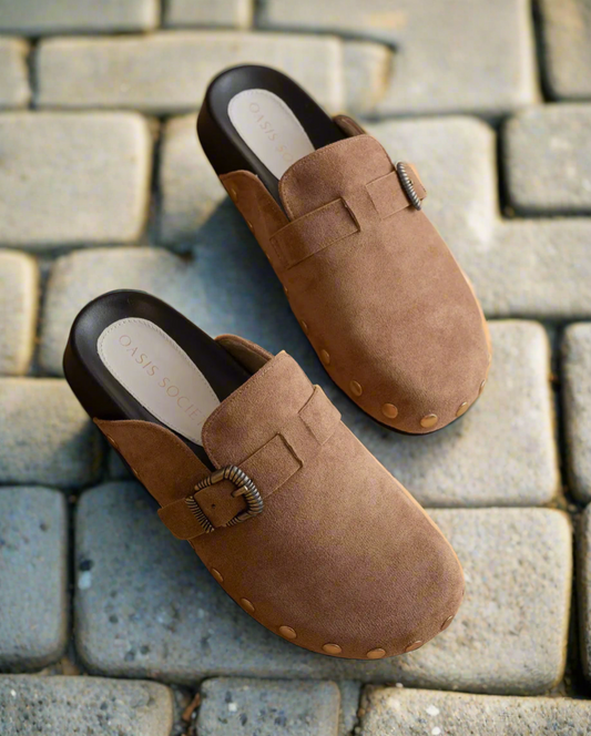 Oliva Studded Suede Clogs