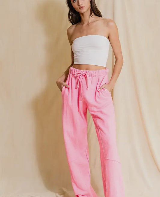 Tessa Drawstring Baggy Pants - Ash Grey